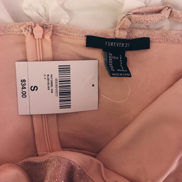 Forever 21 Pink Metallic Cami Bodycon Dress Small - Picture 4 of 5